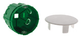 Boîte point de centre murs pleins Ø65mm + crochets suspension - Vert - Zenitech