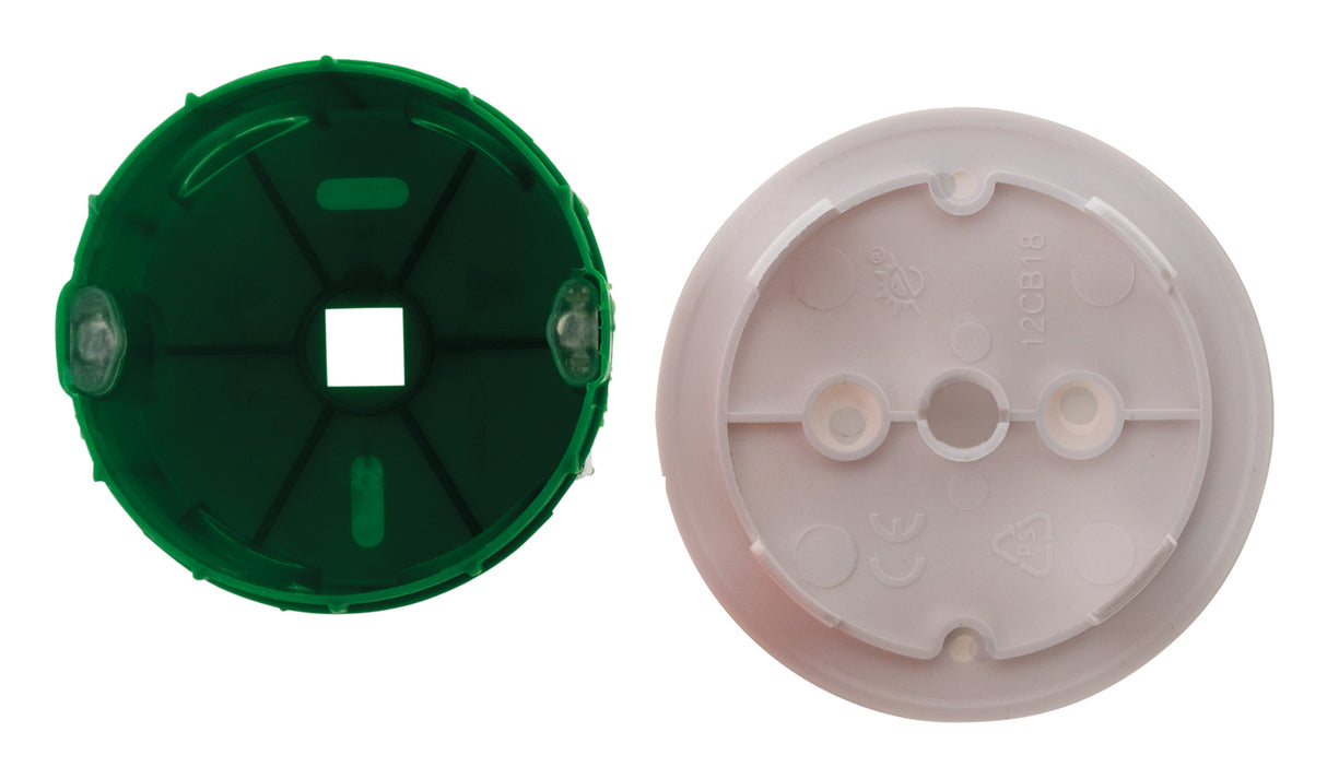 Boîte point de centre murs pleins Ø65mm + crochets suspension - Vert - Zenitech
