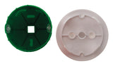 Boîte point de centre murs pleins Ø65mm + crochets suspension - Vert - Zenitech
