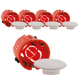 Lot de 5 boîtes applique murs creux placo Ø40x40mm - Rouge - Zenitech