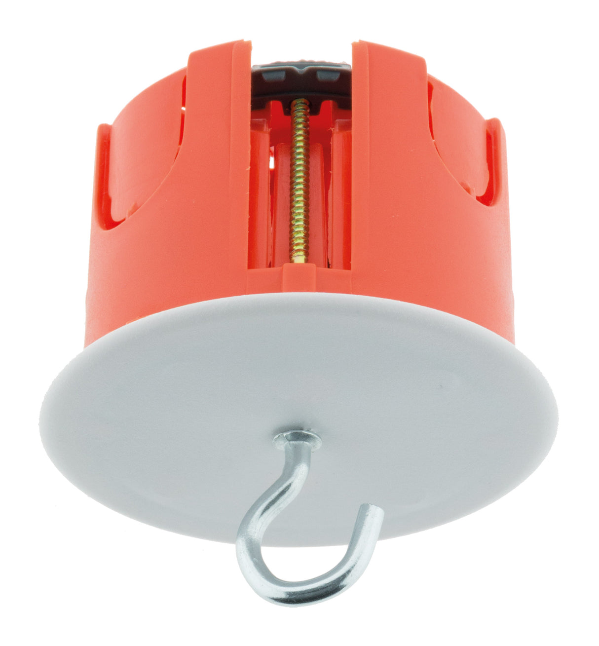 Boîte point de centre murs creux placo Ø65mm + crochet - Rouge - Zenitech