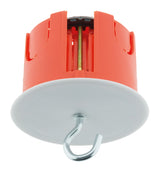 Boîte point de centre murs creux placo Ø65mm + crochet - Rouge - Zenitech
