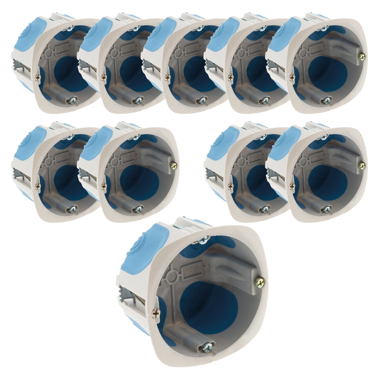 Lot de 10 boîtes encastrement No Air Ø67x40mm - Bleu - Zenitech