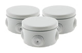 Lot 3 boîtes de dérivation IP55 Ø80x40mm - Gris - Zenitech