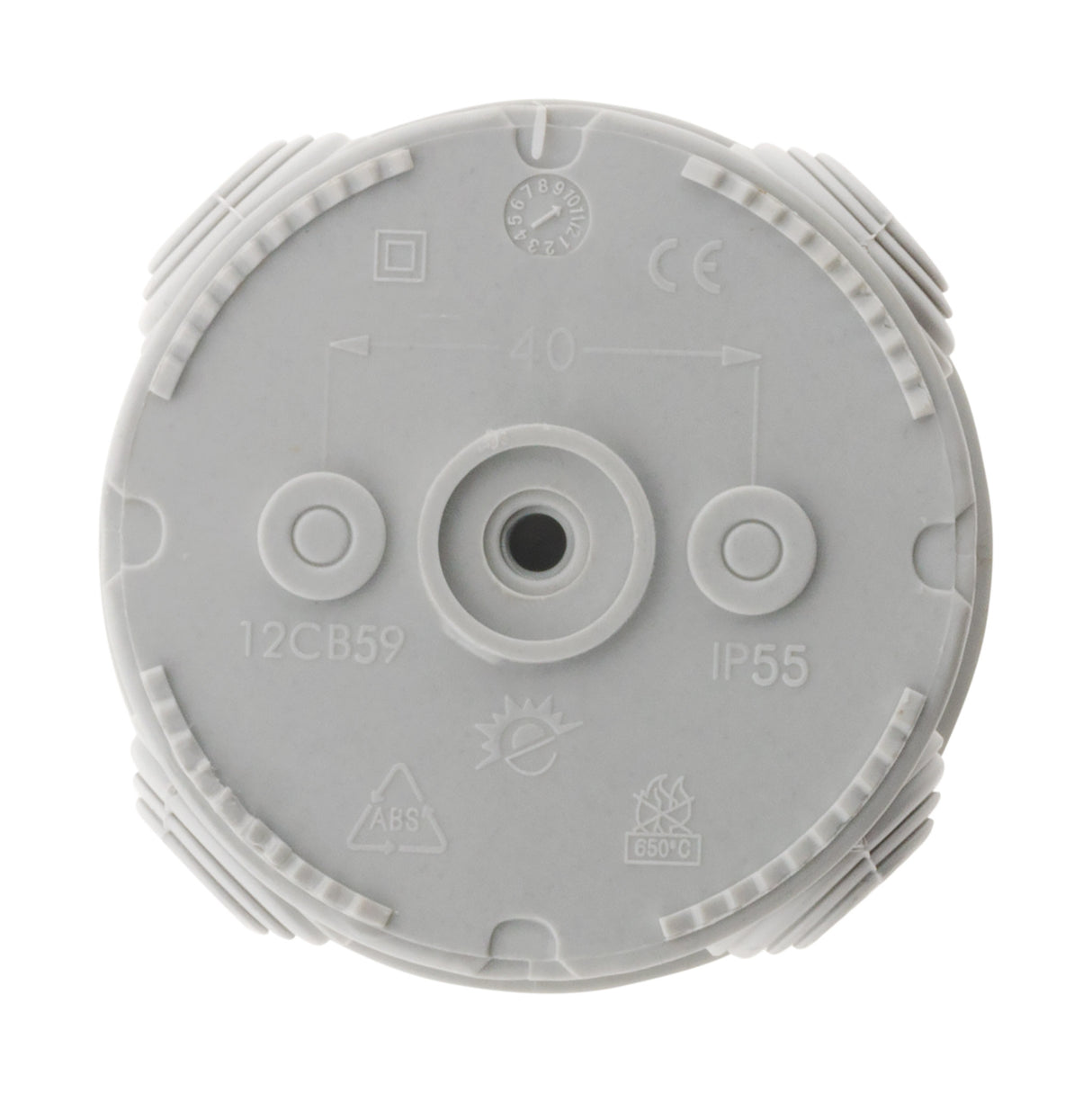Lot 3 boîtes de dérivation IP55 Ø80x40mm - Gris - Zenitech