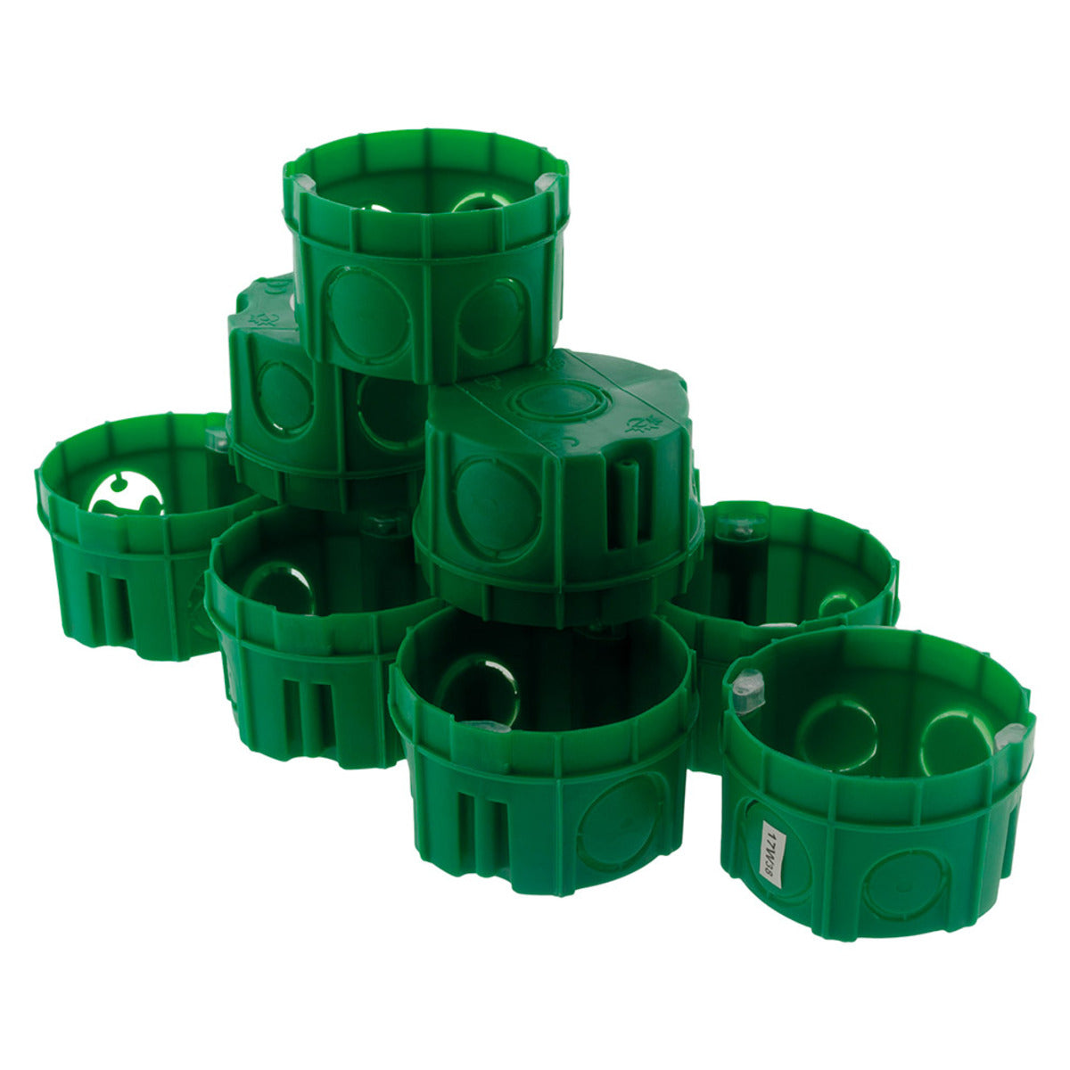 Lot 10 boîtes maçonnerie Ø60x40mm - appareillage vis et griffes - Vert - Zenitech