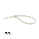 Lot de 20 colliers de câblage 2,5x 150mm Transparents - Zenitech
