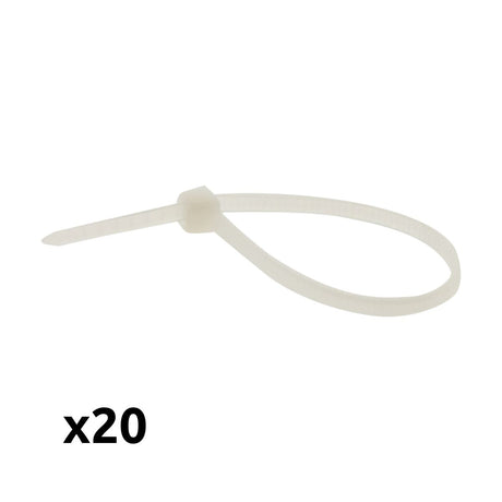 Lot de 20 colliers de câblage 2,5x 150mm Transparents - Zenitech