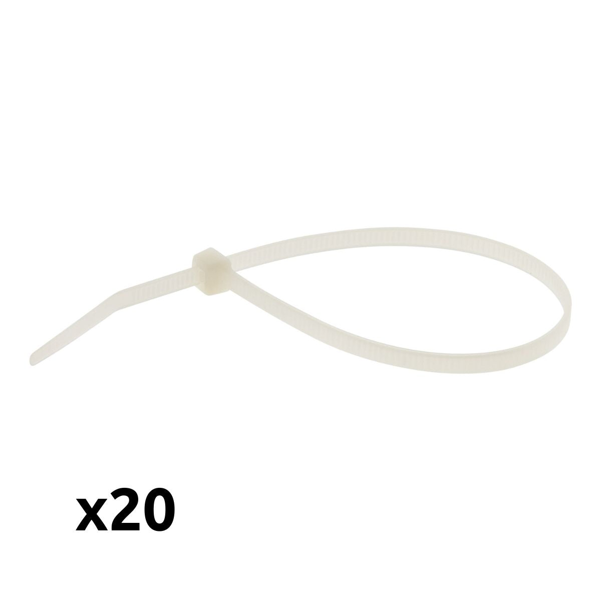 Lot de 20 colliers câblage 3,6x 200mm - Transparents - Zenitech