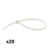 Lot de 20 colliers câblage 3,6x 200mm - Transparents - Zenitech