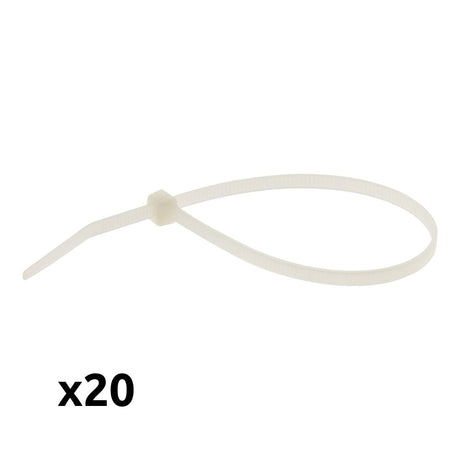Lot de 20 colliers câblage 3,6x 200mm - Transparents - Zenitech