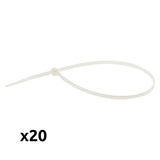 Lot de 20 colliers câblage 3,6x 300mm - Transparents - Zenitech