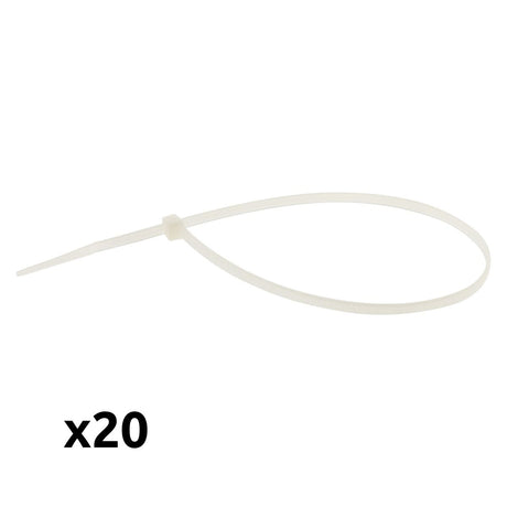 Lot de 20 colliers câblage 3,6x 300mm - Transparents - Zenitech