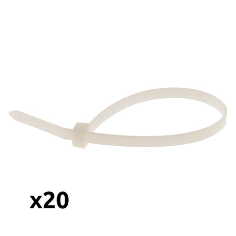Lot de 20 colliers de câblage 4,8x300mm - Transparent - Zenitech