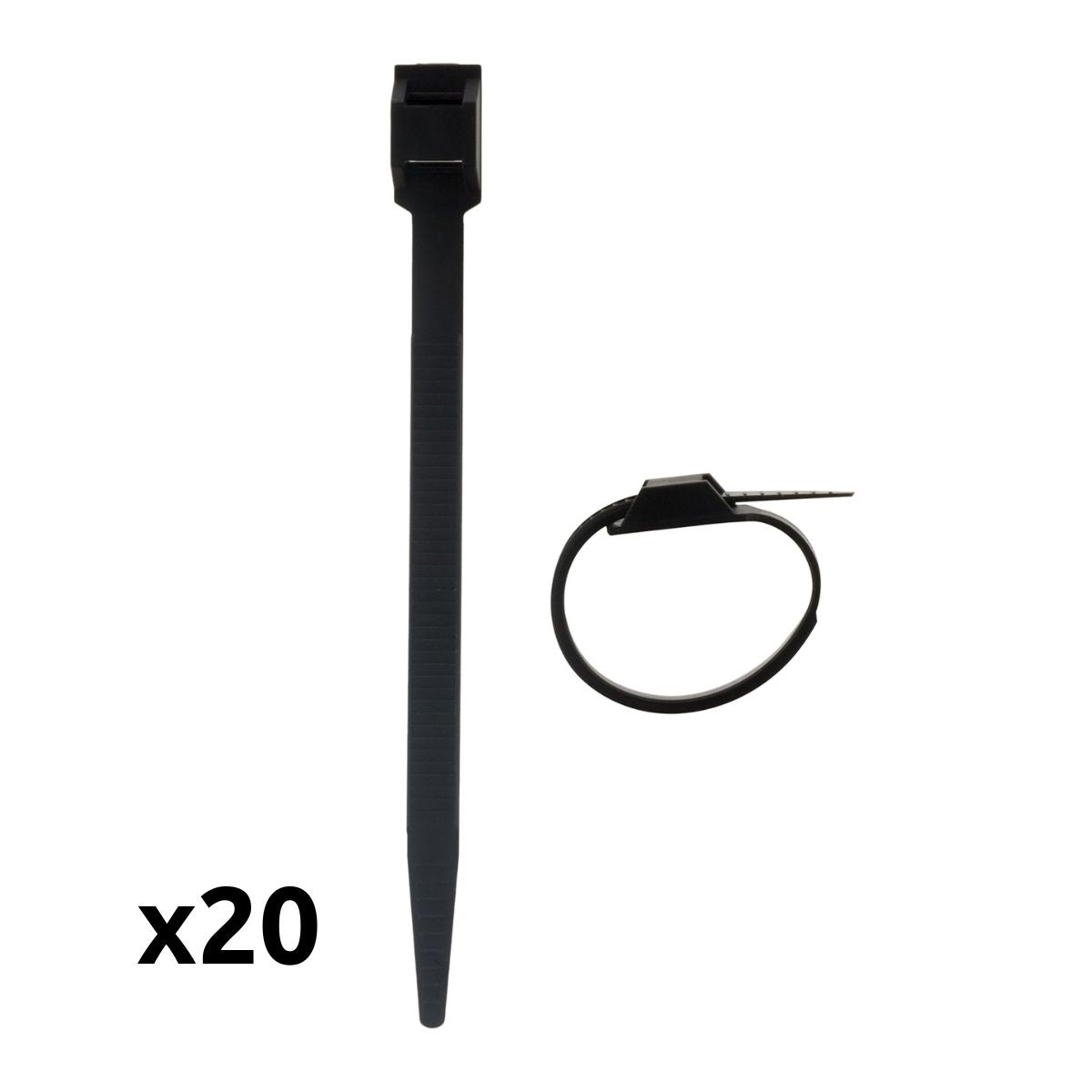 Lot de colliers de câblage 6x114mm noir - Zenitech