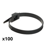 Lot de colliers de câblage 6x114mm noir - Zenitech