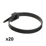 Lot de colliers de câblage 9x 260mm noir - Zenitech