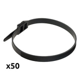 Lot de colliers de câblage 9x 260mm noir - Zenitech