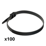 Lot de colliers de câblage 9x 260mm noir - Zenitech