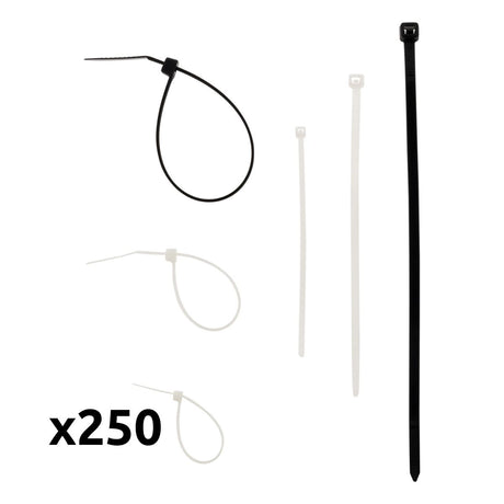 Lot de 250 colliers de câblage mixtes - Zenitech