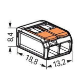 Lot de 3/5 bornes de raccordement S221 - 2/3/5 conducteurs leviers 6mm² - Wago