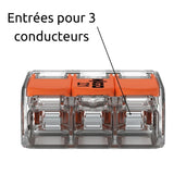 Lot de 3/5 bornes de raccordement S221 - 2/3/5 conducteurs leviers 6mm² - Wago