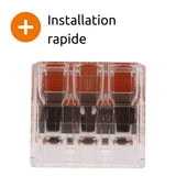Lot de 3/5 bornes de raccordement S221 - 2/3/5 conducteurs leviers 6mm² - Wago