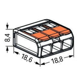 Lot de 3/5 bornes de raccordement S221 - 2/3/5 conducteurs leviers 6mm² - Wago