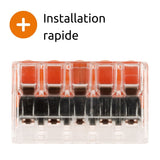 Lot de 3/5 bornes de raccordement S221 - 2/3/5 conducteurs leviers 6mm² - Wago