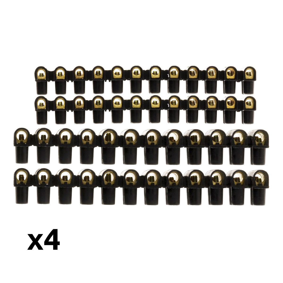 Lot 4 barrettes 1x4mm² + 1x6mm² + 2x10mm² Noir - Zenitech