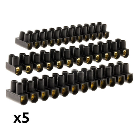 Lot 5 barrettes 3x6mm² + 2x10mm² - Noir - Zenitech