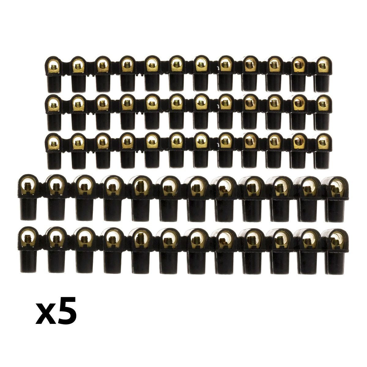 Lot 5 barrettes 3x6mm² + 2x10mm² - Noir - Zenitech