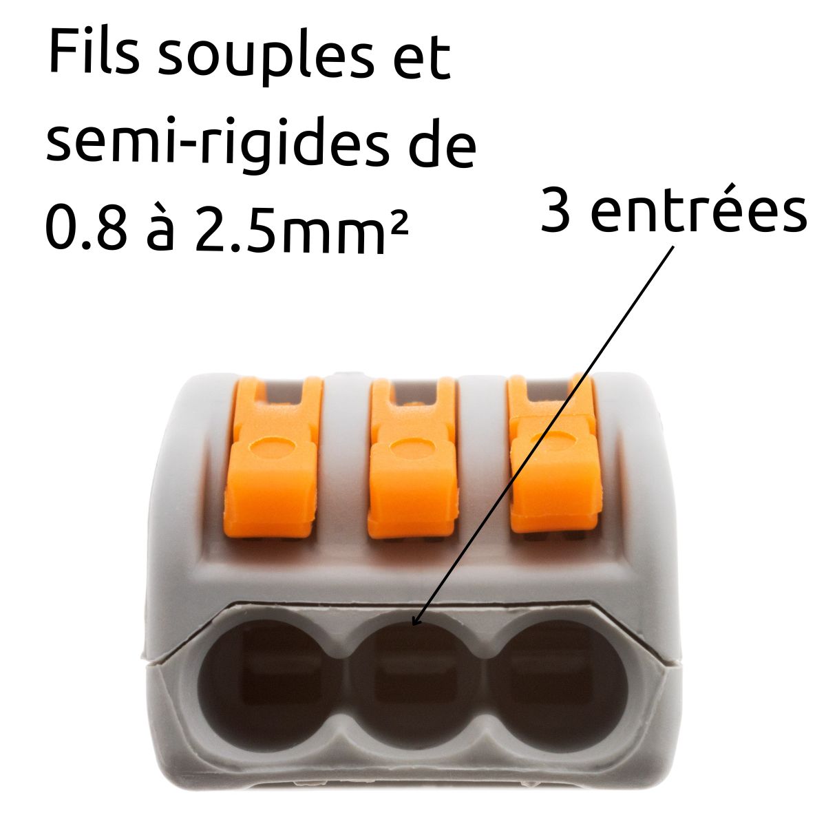 Lot de 30/50 bornes automatiques à cliquet S222 - 2/3/5 entrées  4mm² - Wago