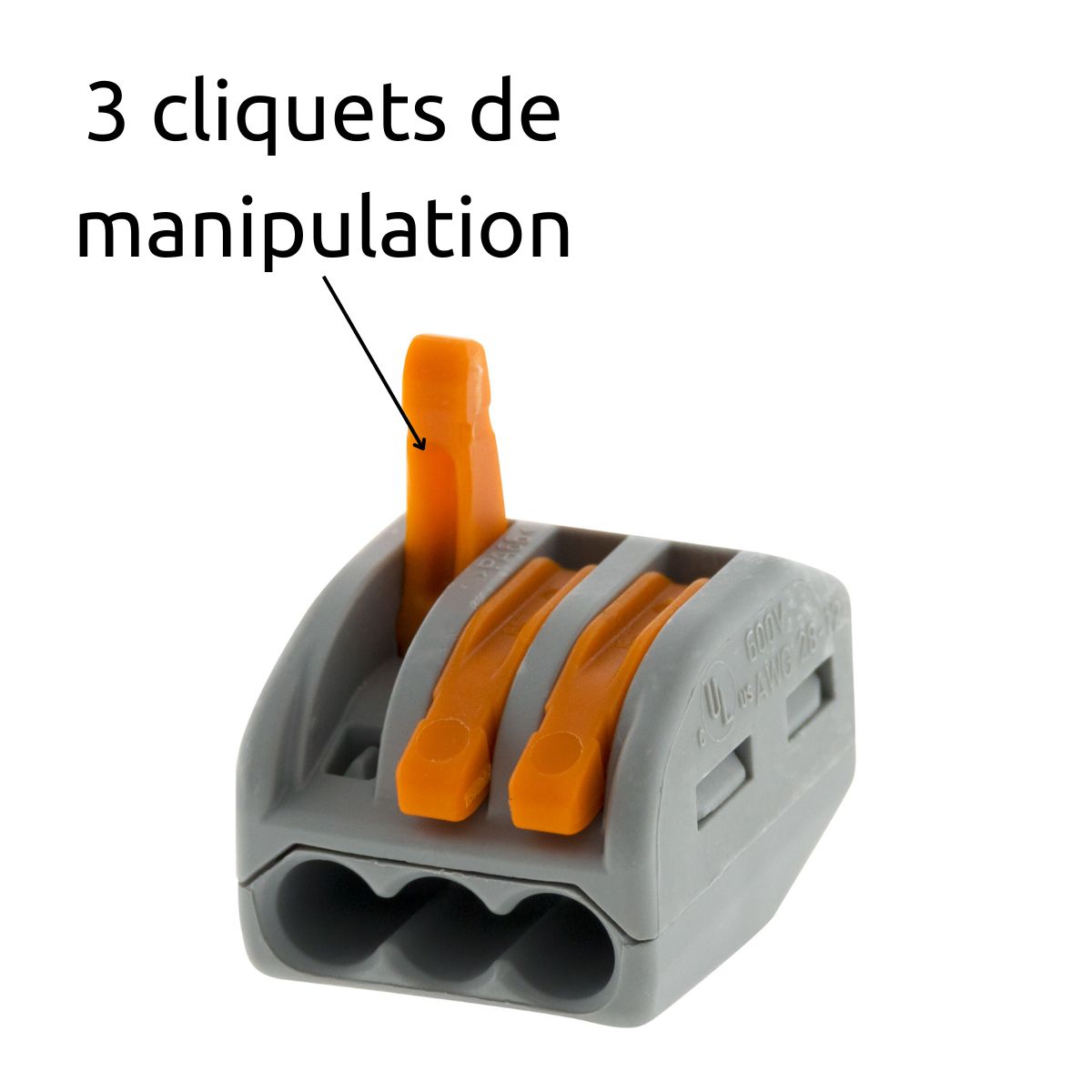 Lot de 30/50 bornes automatiques à cliquet S222 - 2/3/5 entrées  4mm² - Wago