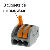 Lot de 30/50 bornes automatiques à cliquet S222 - 2/3/5 entrées  4mm² - Wago
