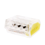 Lot de 10 bornes S2273 - Connexion rapide - 4 conducteurs - fils rigides 2,5mm² - Jaune - Wago