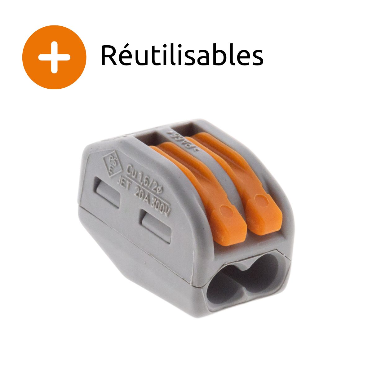 Bornes automatiques à cliquet S222 - fils rigides et souples 4mm² - Wago
