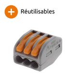 Bornes automatiques à cliquet S222 - fils rigides et souples 4mm² - Wago