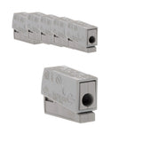 Lot de 6 bornes de service pour luminaires S224 - Conducteurs rigides 2,5mm² max - connecteurs rapides - Gris - Wago
