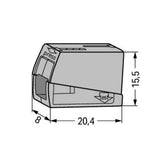 Lot de 6 bornes de service pour luminaires S224 - Conducteurs rigides 2,5mm² max - connecteurs rapides - Gris - Wago