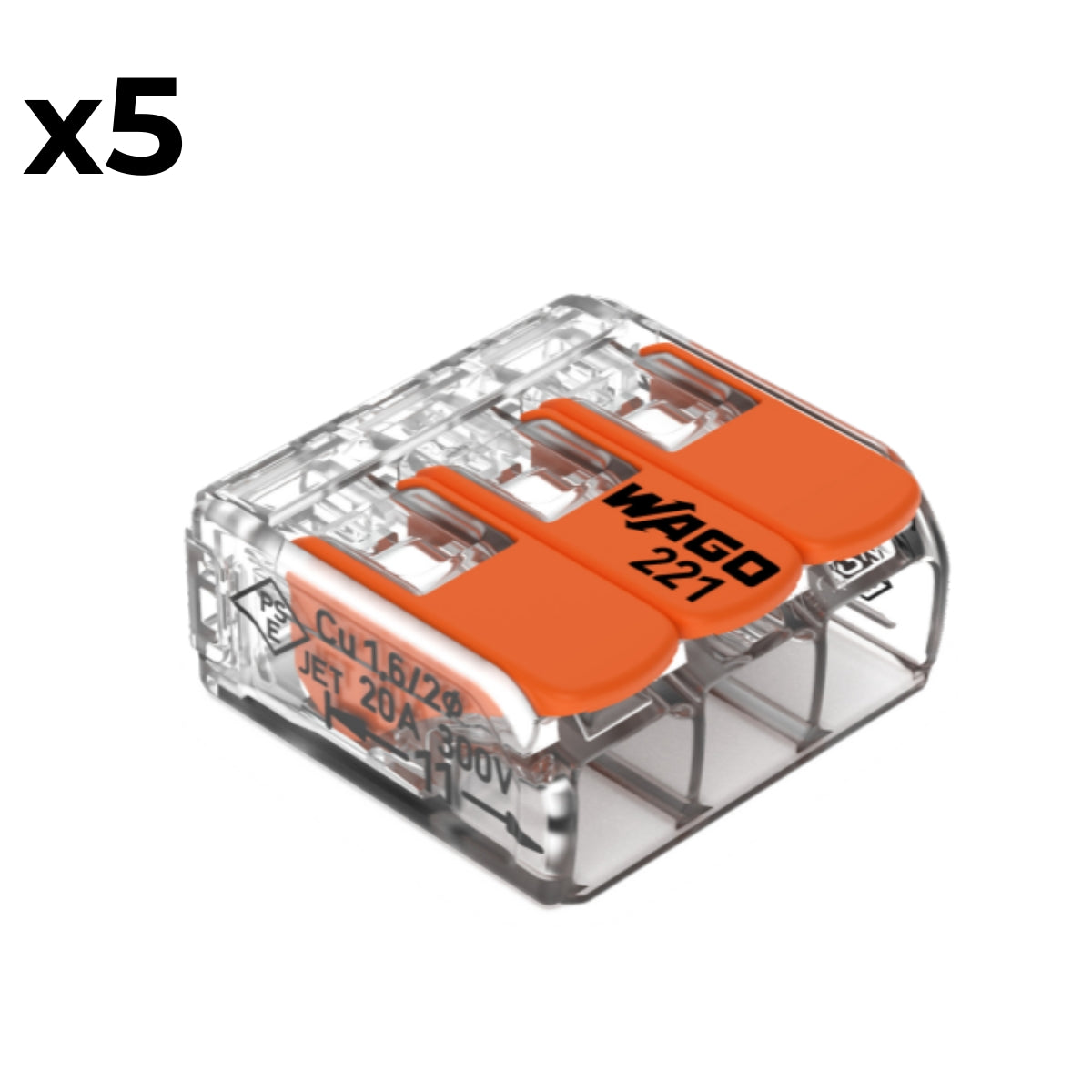 Sachet de 2/3/5 bornes 2 entrées S221 - Wago