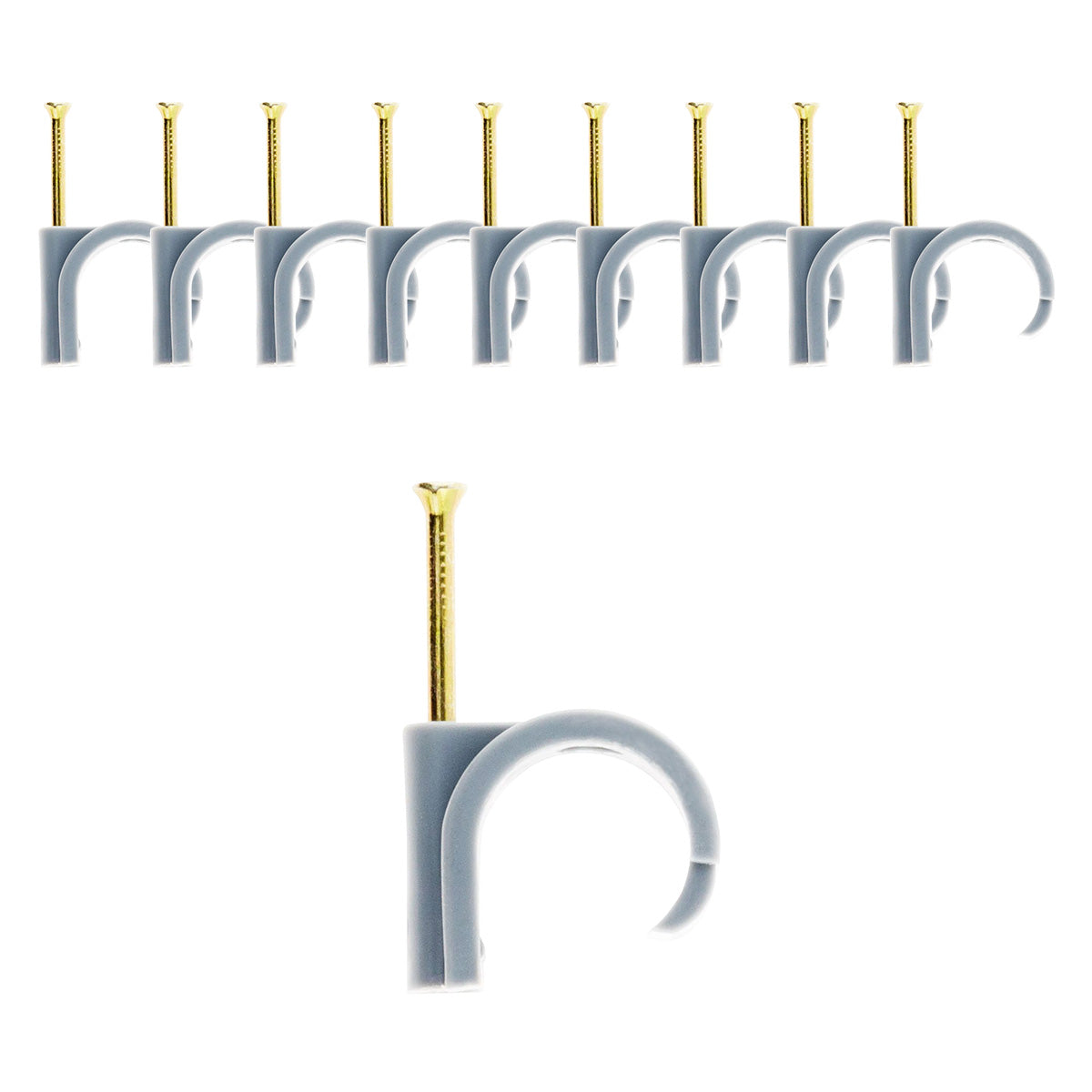 Lot de 10 attaches plastiques Ø20/25mm - Gris - Zenitech