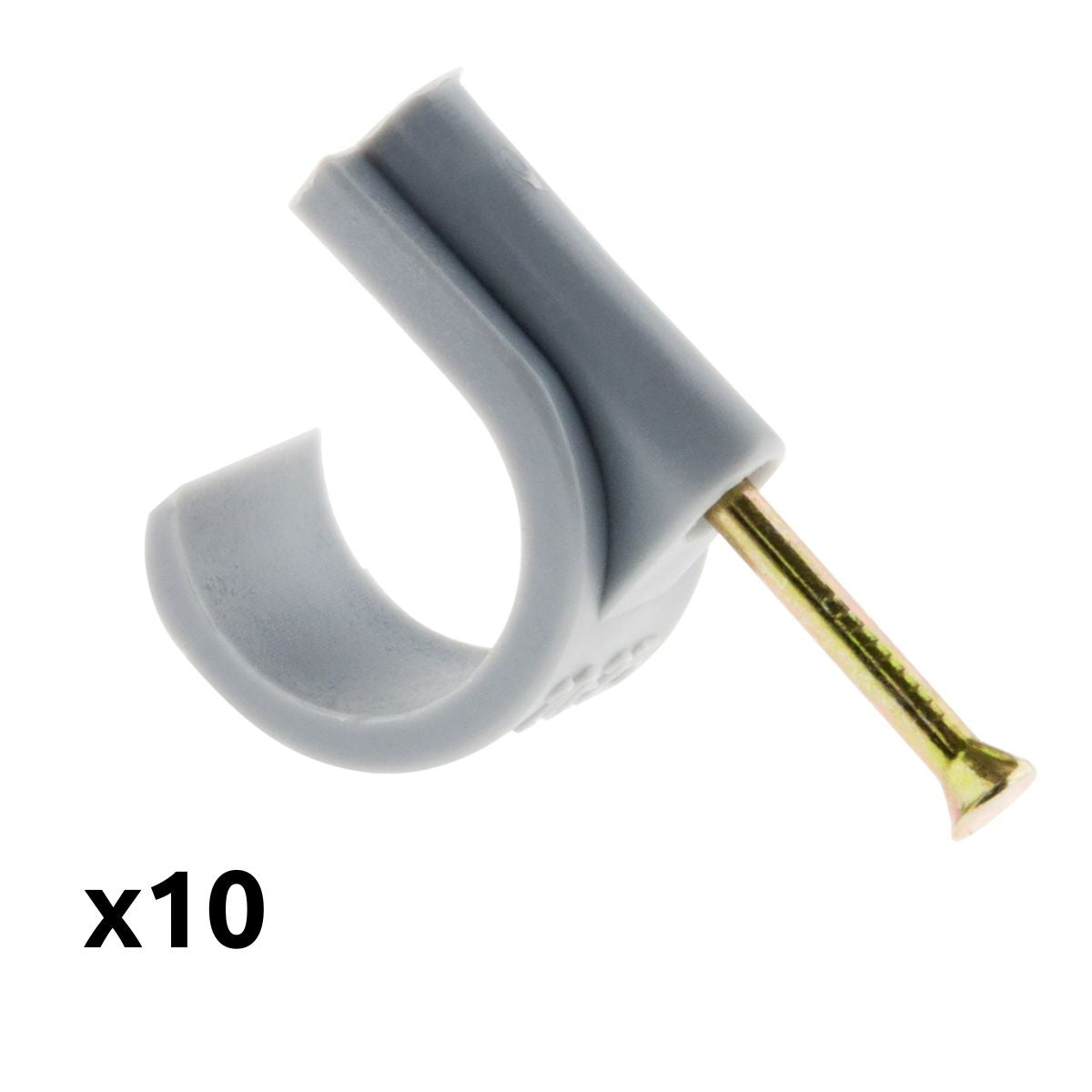 Lot de 10 attaches plastiques Ø20/25mm - Gris - Zenitech