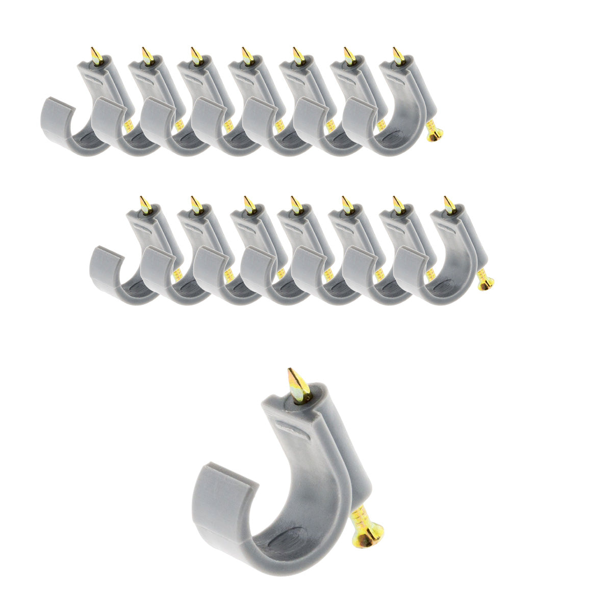 Lot de 15 attaches plastiques Ø16mm - Gris - Zenitech