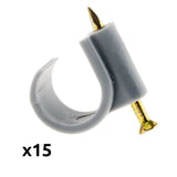 Lot de 15 attaches plastiques Ø16mm - Gris - Zenitech