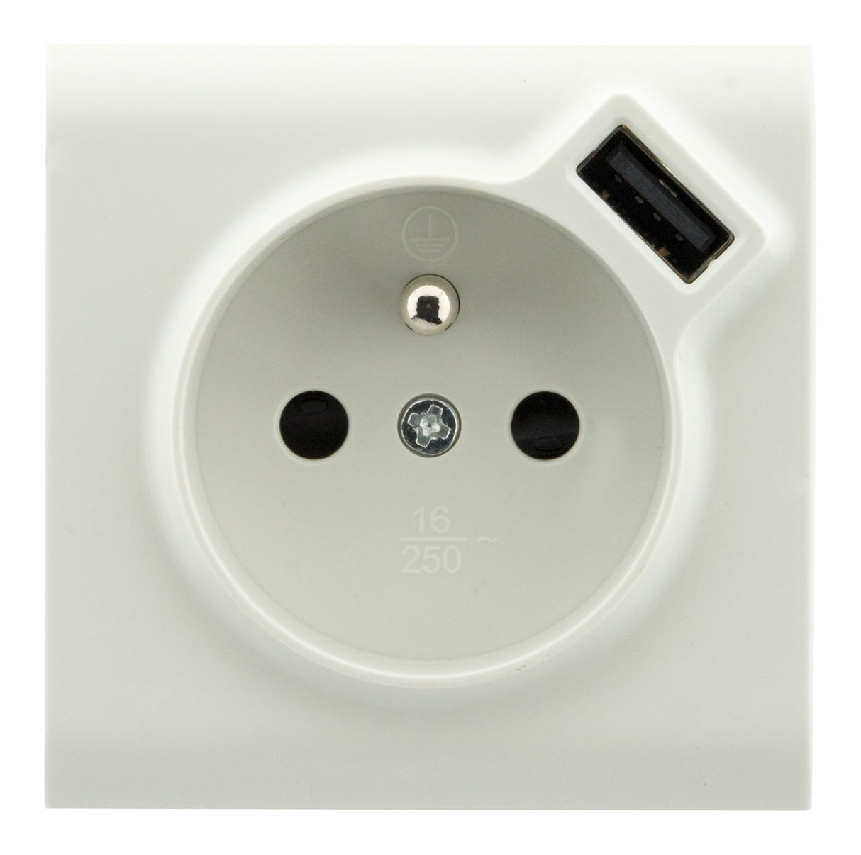 Prise 2P+T et USB en saillie - blanc - Zenitech