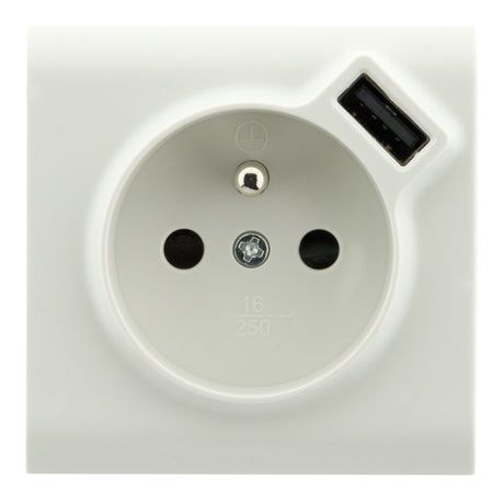 Prise 2P+T et USB en saillie - blanc - Zenitech