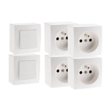 Lot de 2 interrupteurs va et vient + 4 prises 16A en saillie - Blanc - Presto - Zenitech