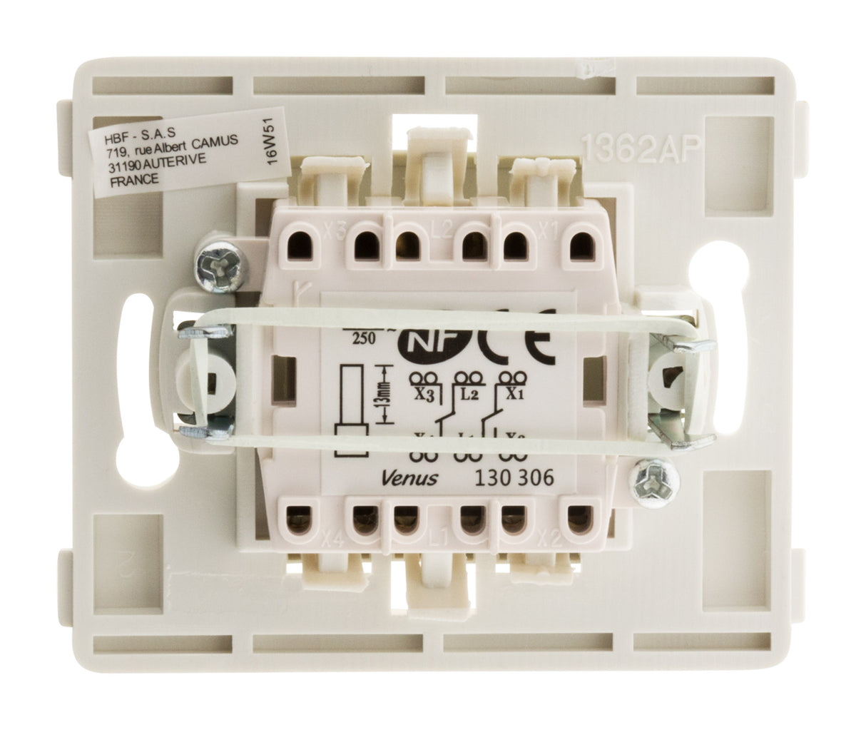 Double va et vient bornes auto composable - blanc - Venus - Zenitech
