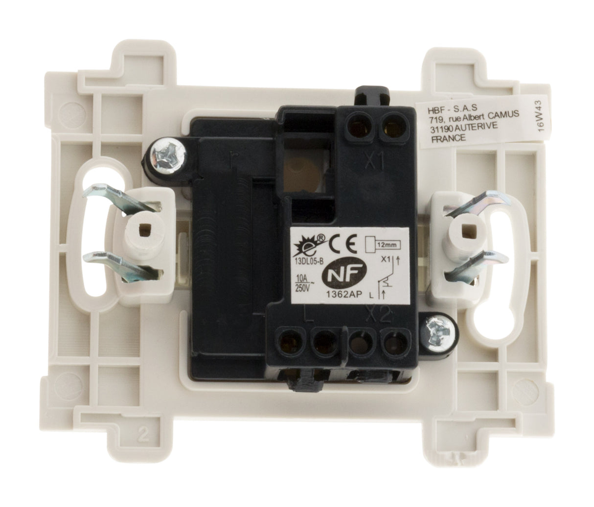 Bouton poussoir bornes auto composable - blanc - Venus - Zenitech